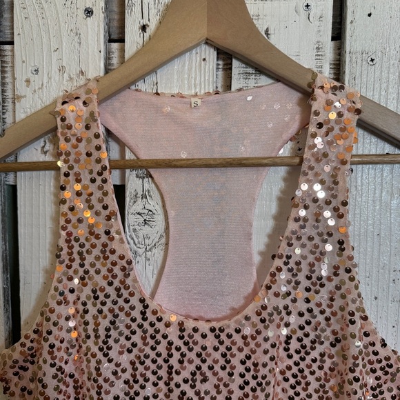 O PatPat Sequin Racer Back Tank Top Womens Size Small Y2K Festive Holiday Flirty - Picture 3 of 9